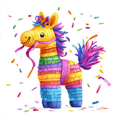 Colorful Piñata With Confetti Splash