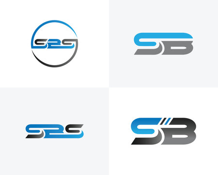 Modern company logo set vector template featuring initials design