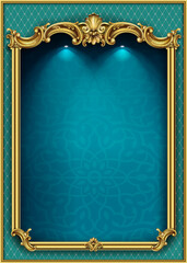 Golden luxury classic arch with columns