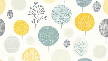 Abstract circular trees pattern