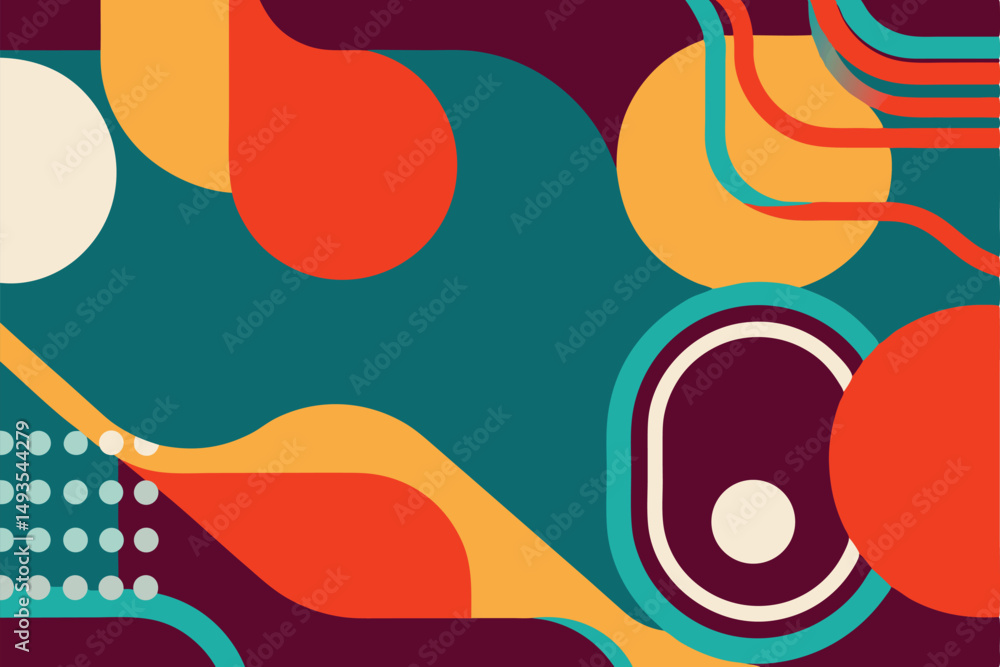 Poster abstract geometric design in retro style with transparent elements perfect for various creative proj