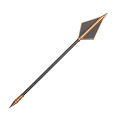 Sleek Arrow with Modern Accents and a Rotation Isolated on Transparent Background