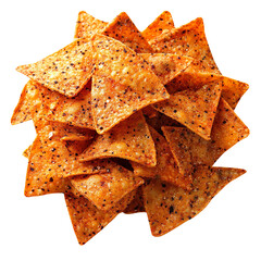 Chips tikka masala flavor, pile spicy taste isolated on a White background.