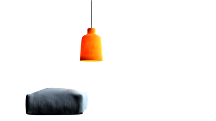 A minimalist white lampshade with a warm glow, perfect for interior design visuals, set against white --ar 16:9 --v 7.0 --s 750