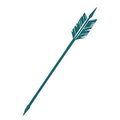 Bold Arrow with Robust Vectors in Deep Teal Colour Isolated on Transparent Background