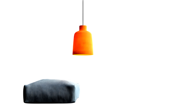 A minimalist white lampshade with a warm glow, perfect for interior design visuals, set against white --ar 16:9 --v 7.0 --s 750