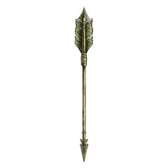 Artistic Arrow with Rich Textured Details in Vibran Isolated on Transparent Background