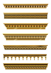 A set of classical gold cornices