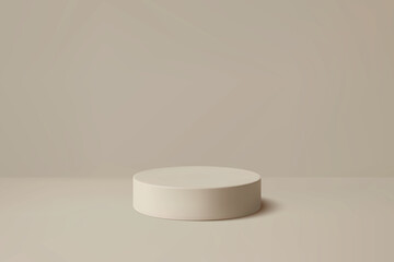 Cream platform mockup in soft beige minimalist interior