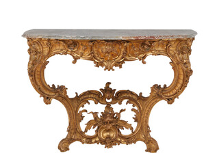 Rococo Gilded Console Table - German Antique Furniture - Decorative Interior