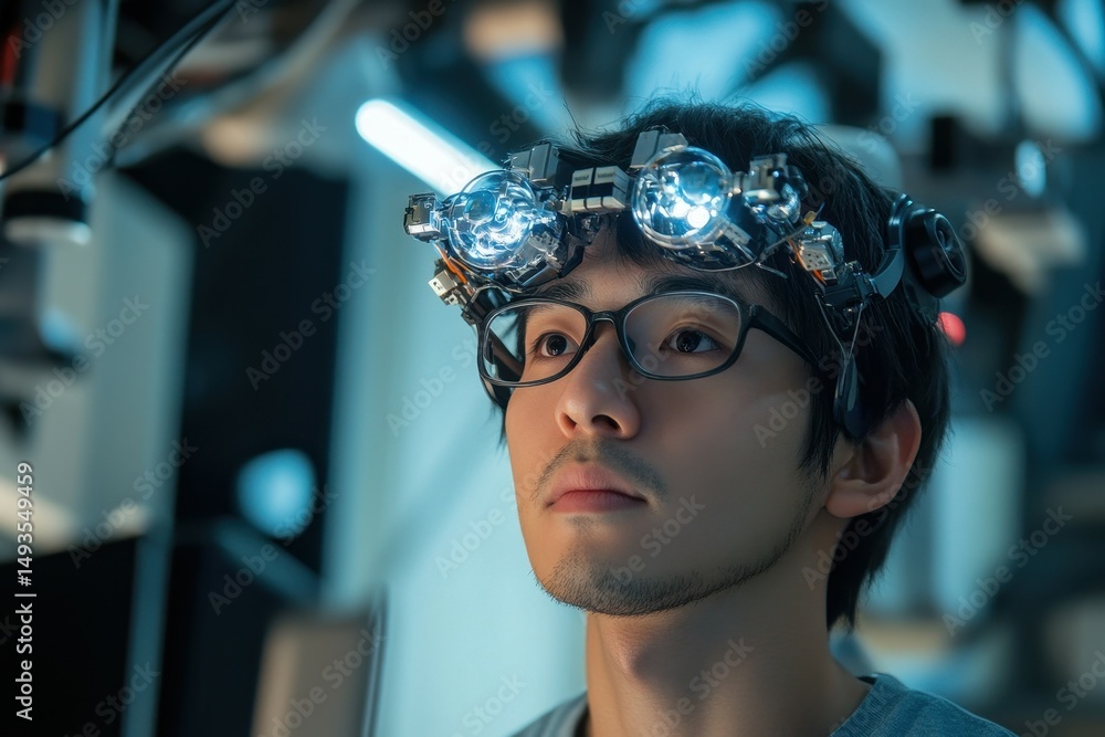 Poster a world where nanobots are used to download skills directly into the brain--but they come with unint