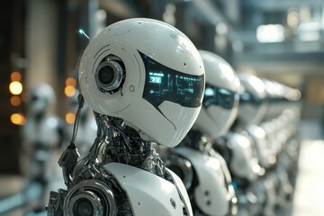 Fototapeta premium a world where nanobots are used to download skills directly into the brain--but they come with unintended side effects