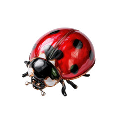 Fototapeta premium Detailed ladybug close up isolated on transparent background