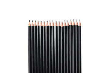 Many sharp graphite pencil isolated on white