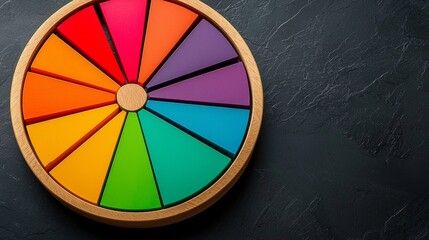 Fototapeta premium Artistic depiction of investment strategies using a multi-colored wheel.