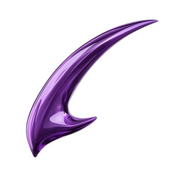 Modern Arrow with Smooth Curves in Deep Amethyst Color Isolated on Transparent Background