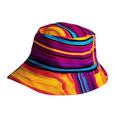 Trendy Bucket Hat with a Bold Energetic Design Isolated on Transparent Background