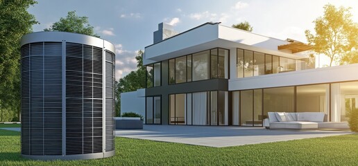 Modern Home with Geothermal Heat Pump