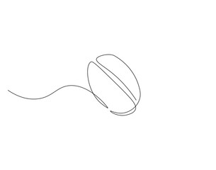 Coffee beans outline drawing illustration. Continuous line draw of natural seed vector