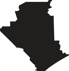 Algeria map silhouette vector style with white background