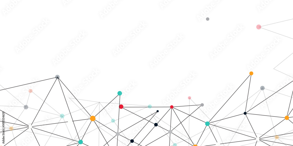 Poster abstract digital background of points and lines. abstract technology network nodes with polygonal sh