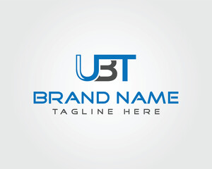 UBT monogram modern logo design vector template for company identity business brand blue and gray colors