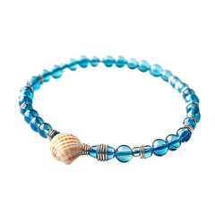 Contemporary Anklet with Irregular Glass Bead Isolated on Transparent Background