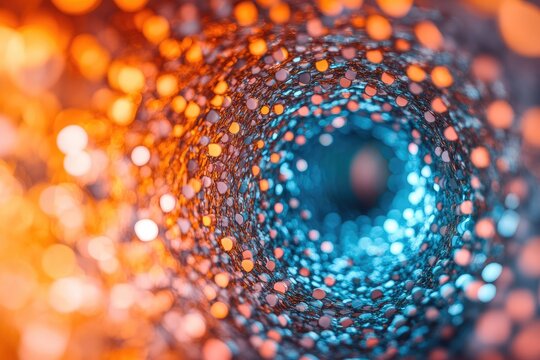 Abstract swirling tunnel of light - Powered by Adobe