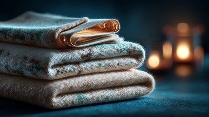 Softness and Warmth: Folded Fabrics and Candlelight for Relaxation and Comfort