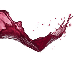 Red wine liquid swirl splash with tiny bubbles creating dynamic wave effect, showcasing beauty of fluid motion and vibrant color, grapes juice wine liquid