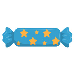 Wrapped Star Candy Illustration