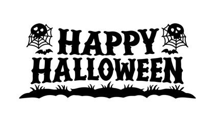 Happy Halloween vector lettering. Handwritten text design. Vector on white background