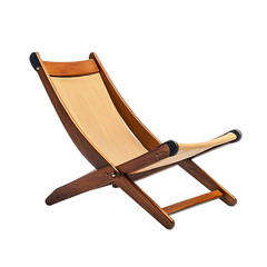Contemporary Fold Away Wooden Beach Chair with a Mo Isolated on Transparent Background