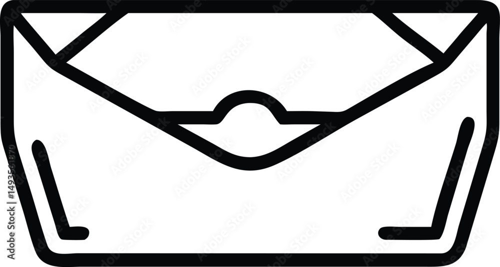 Poster minimalist black and white envelope icon design represents simple communication concept