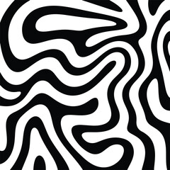 Abstract black and white swirls seamless pattern