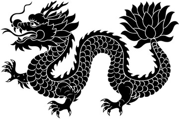 Traditional Chinese Dragon Silhouette