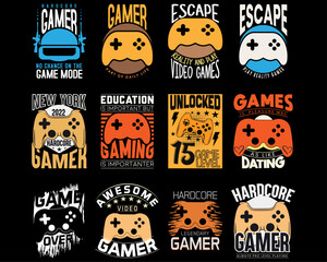 Set of gaming t-start Vector design, 