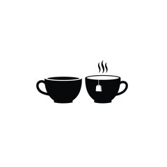 Coffee cup  silhouette icon, tea cup logo, symbols vector illustration silhouette image template.eps 10.