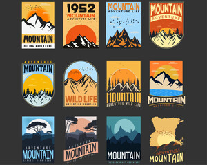 Set of summer t-start Vector design, Travel, Surfing, Beach, Labels and Badges.