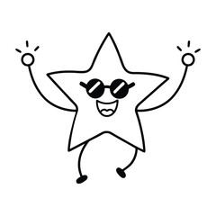 Cool Star Character Cartoon Illustration