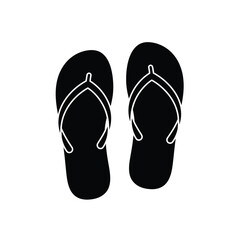 Slipper flip flops vector icon design silhouette