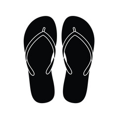 Slipper flip flops vector icon design silhouette
