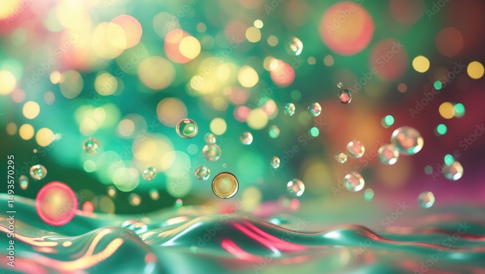 Poster abstract background with blurred colors and bokeh glitter
