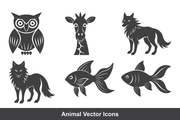 Set Animals icon vector file 