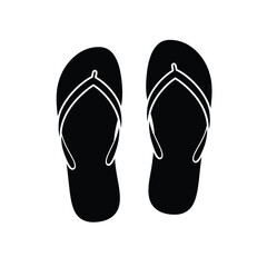 Slipper flip flops vector icon design silhouette