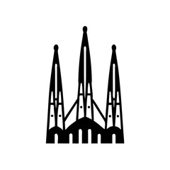 Gothic Cathedral Silhouette –Black Silhouette of Famous European Church
