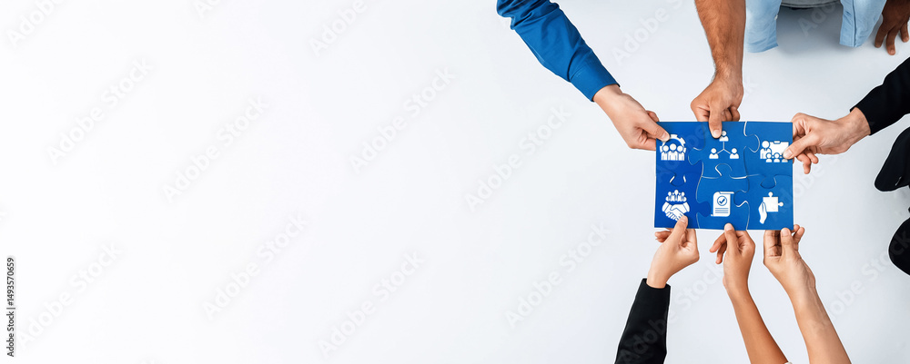 Fototapete diverse hands reach for a strategy chart during a collaborative business meeting, symbolizing teamwo