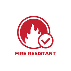 Fireproof icon. Fire resistant icon sign vector illustration.