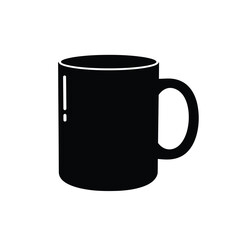 Simple plain ceramic mug with drink silhouette template. Modern minimal flat clip art vector illustration