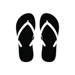 Slipper flip flops vector icon design silhouette